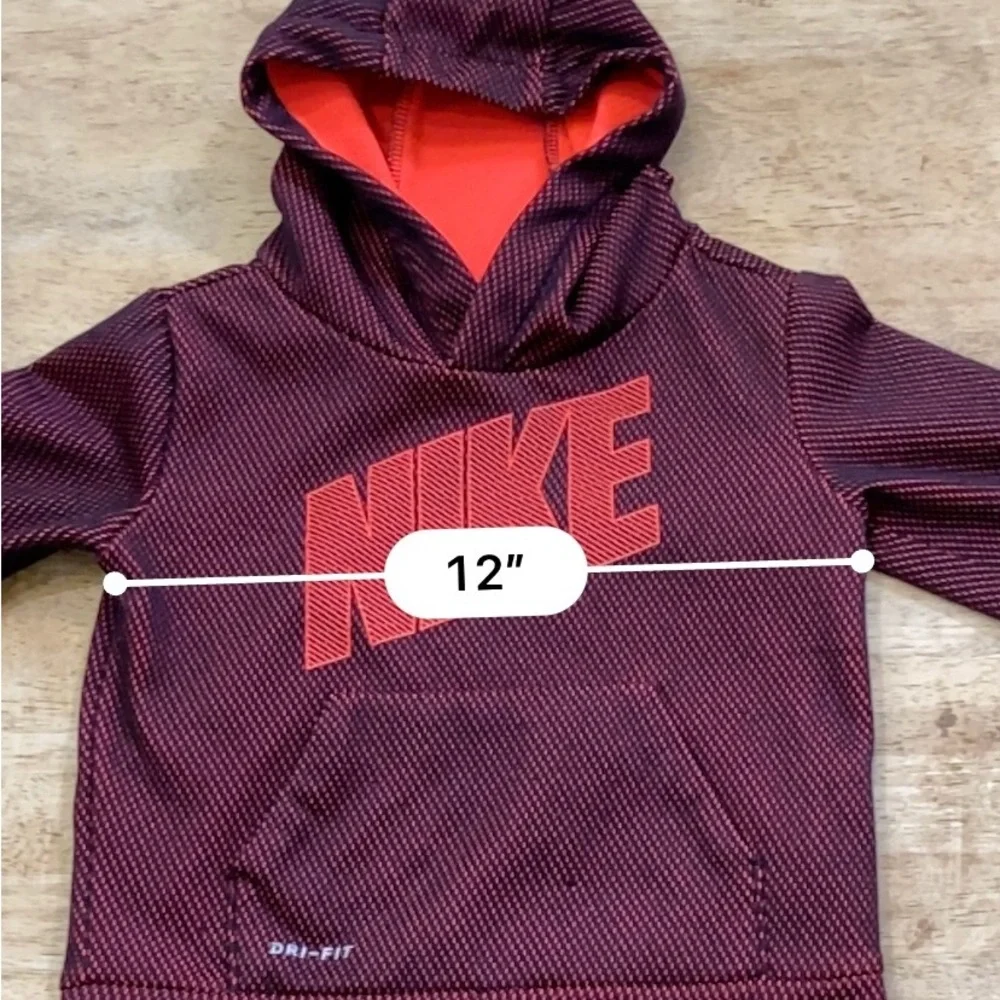 Nike‎ Dri Fit Therma Boy’s 3T Neon Orange/Black Mesh Overlay Poly Hoodie